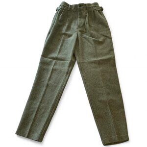 Vintage Eddie Bauer 100% Wool Women’s trouser pants size 6 Green Herringbone